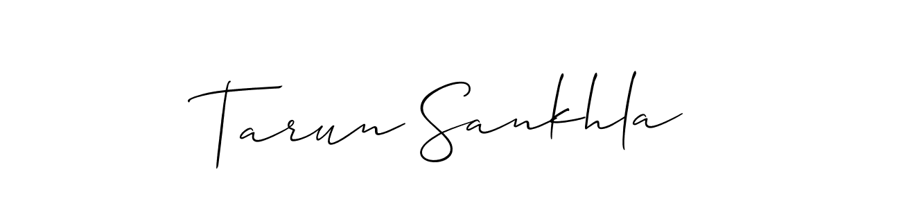 Make a beautiful signature design for name Tarun Sankhla. With this signature (Allison_Script) style, you can create a handwritten signature for free. Tarun Sankhla signature style 2 images and pictures png