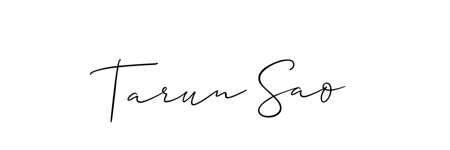 How to Draw Tarun Sao signature style? Allison_Script is a latest design signature styles for name Tarun Sao. Tarun Sao signature style 2 images and pictures png
