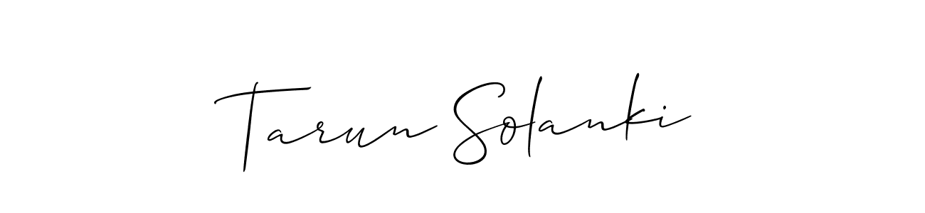 How to make Tarun Solanki signature? Allison_Script is a professional autograph style. Create handwritten signature for Tarun Solanki name. Tarun Solanki signature style 2 images and pictures png