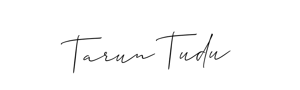 Use a signature maker to create a handwritten signature online. With this signature software, you can design (Allison_Script) your own signature for name Tarun Tudu. Tarun Tudu signature style 2 images and pictures png