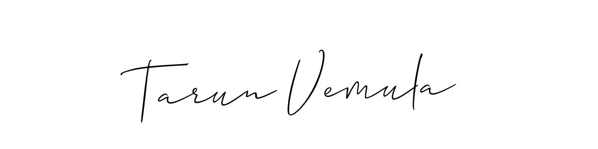 How to make Tarun Vemula name signature. Use Allison_Script style for creating short signs online. This is the latest handwritten sign. Tarun Vemula signature style 2 images and pictures png