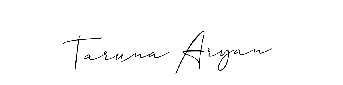 Also You can easily find your signature by using the search form. We will create Taruna Aryan name handwritten signature images for you free of cost using Allison_Script sign style. Taruna Aryan signature style 2 images and pictures png