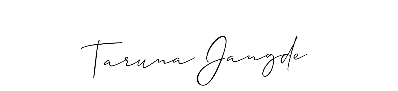 This is the best signature style for the Taruna Jangde name. Also you like these signature font (Allison_Script). Mix name signature. Taruna Jangde signature style 2 images and pictures png