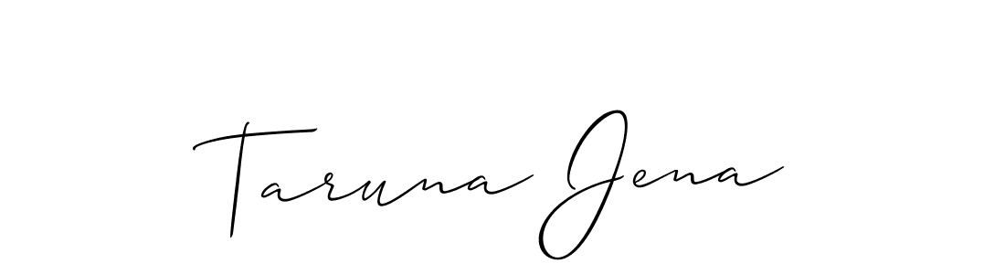 How to make Taruna Jena name signature. Use Allison_Script style for creating short signs online. This is the latest handwritten sign. Taruna Jena signature style 2 images and pictures png