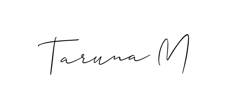 Similarly Allison_Script is the best handwritten signature design. Signature creator online .You can use it as an online autograph creator for name Taruna M. Taruna M signature style 2 images and pictures png