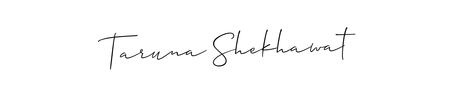 How to make Taruna Shekhawat signature? Allison_Script is a professional autograph style. Create handwritten signature for Taruna Shekhawat name. Taruna Shekhawat signature style 2 images and pictures png