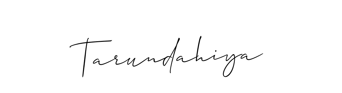 Make a beautiful signature design for name Tarundahiya. With this signature (Allison_Script) style, you can create a handwritten signature for free. Tarundahiya signature style 2 images and pictures png