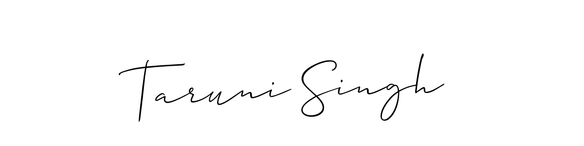 Use a signature maker to create a handwritten signature online. With this signature software, you can design (Allison_Script) your own signature for name Taruni Singh. Taruni Singh signature style 2 images and pictures png