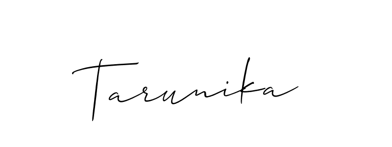 How to make Tarunika name signature. Use Allison_Script style for creating short signs online. This is the latest handwritten sign. Tarunika signature style 2 images and pictures png
