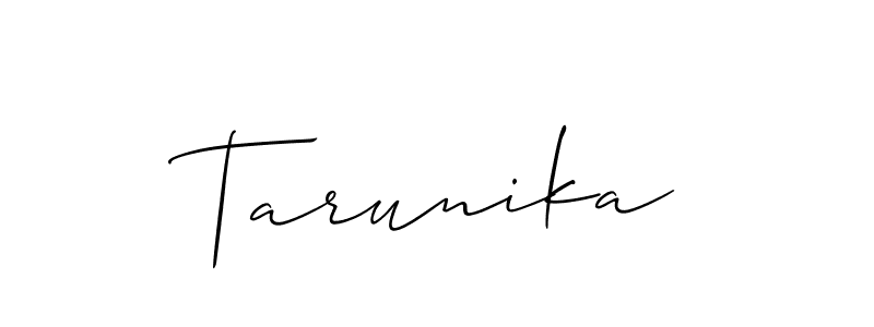 Design your own signature with our free online signature maker. With this signature software, you can create a handwritten (Allison_Script) signature for name Tarunika. Tarunika signature style 2 images and pictures png