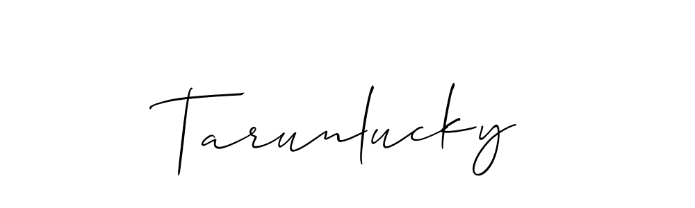 if you are searching for the best signature style for your name Tarunlucky. so please give up your signature search. here we have designed multiple signature styles  using Allison_Script. Tarunlucky signature style 2 images and pictures png