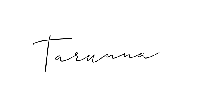 Make a beautiful signature design for name Tarunna. With this signature (Allison_Script) style, you can create a handwritten signature for free. Tarunna signature style 2 images and pictures png