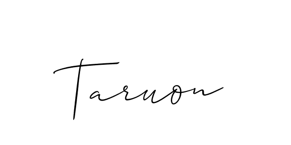 How to Draw Taruon signature style? Allison_Script is a latest design signature styles for name Taruon. Taruon signature style 2 images and pictures png