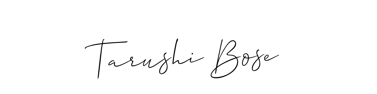 if you are searching for the best signature style for your name Tarushi Bose. so please give up your signature search. here we have designed multiple signature styles  using Allison_Script. Tarushi Bose signature style 2 images and pictures png