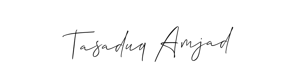 Also we have Tasaduq Amjad name is the best signature style. Create professional handwritten signature collection using Allison_Script autograph style. Tasaduq Amjad signature style 2 images and pictures png