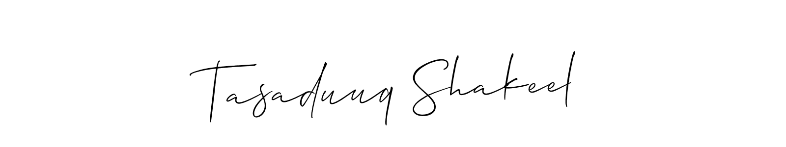 You can use this online signature creator to create a handwritten signature for the name Tasaduuq Shakeel. This is the best online autograph maker. Tasaduuq Shakeel signature style 2 images and pictures png