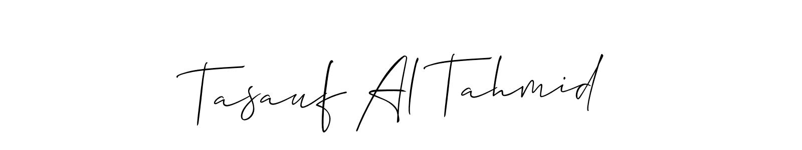 How to Draw Tasauf Al Tahmid signature style? Allison_Script is a latest design signature styles for name Tasauf Al Tahmid. Tasauf Al Tahmid signature style 2 images and pictures png