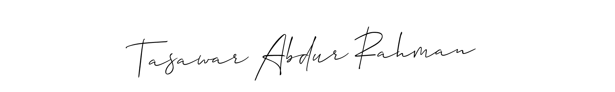 Also You can easily find your signature by using the search form. We will create Tasawar Abdur Rahman name handwritten signature images for you free of cost using Allison_Script sign style. Tasawar Abdur Rahman signature style 2 images and pictures png