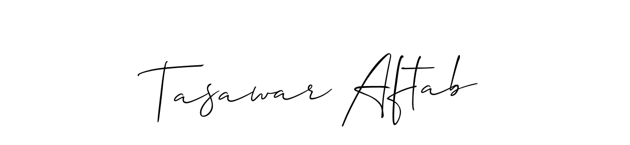 You should practise on your own different ways (Allison_Script) to write your name (Tasawar Aftab) in signature. don't let someone else do it for you. Tasawar Aftab signature style 2 images and pictures png
