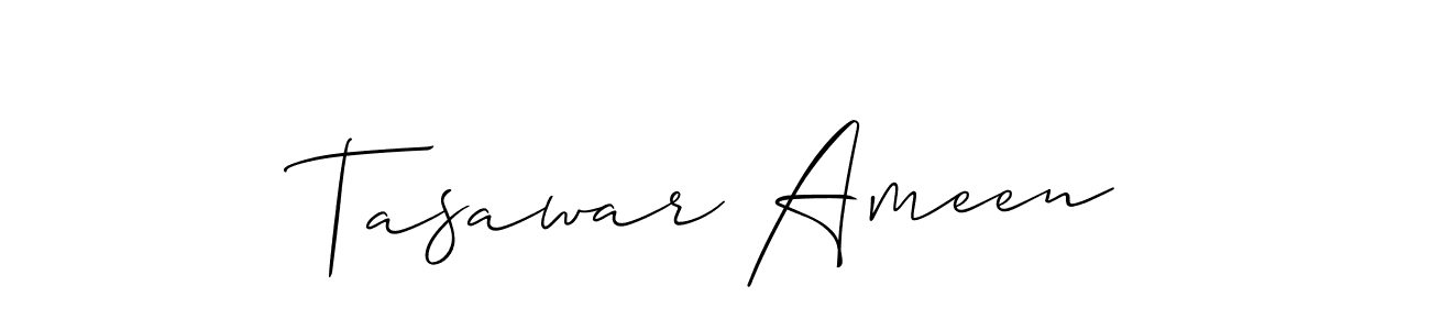 if you are searching for the best signature style for your name Tasawar Ameen. so please give up your signature search. here we have designed multiple signature styles  using Allison_Script. Tasawar Ameen signature style 2 images and pictures png