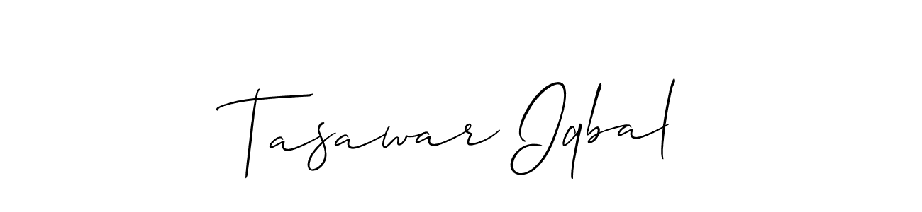 Also we have Tasawar Iqbal name is the best signature style. Create professional handwritten signature collection using Allison_Script autograph style. Tasawar Iqbal signature style 2 images and pictures png