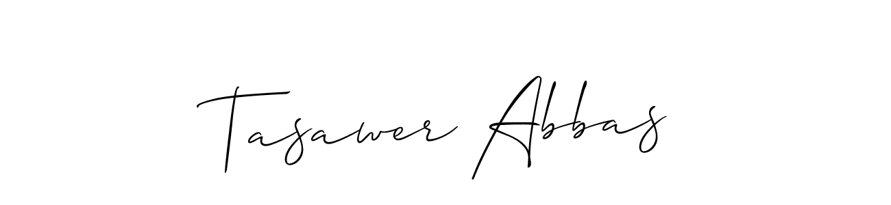 How to make Tasawer Abbas name signature. Use Allison_Script style for creating short signs online. This is the latest handwritten sign. Tasawer Abbas signature style 2 images and pictures png