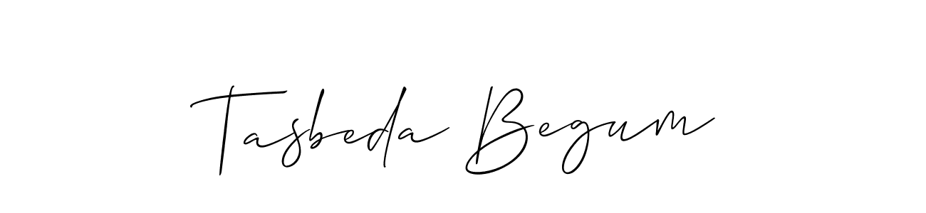 Design your own signature with our free online signature maker. With this signature software, you can create a handwritten (Allison_Script) signature for name Tasbeda Begum. Tasbeda Begum signature style 2 images and pictures png