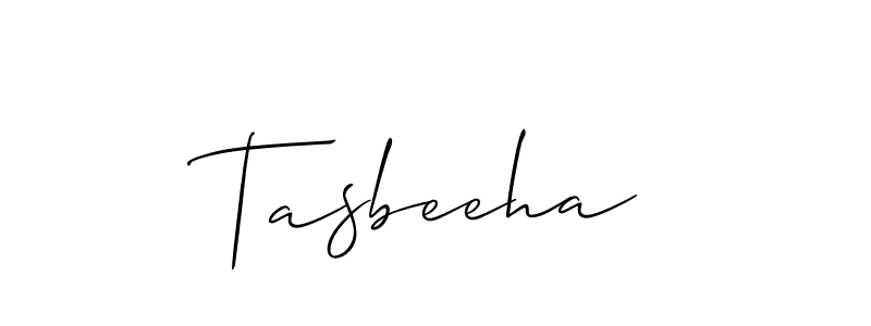 Allison_Script is a professional signature style that is perfect for those who want to add a touch of class to their signature. It is also a great choice for those who want to make their signature more unique. Get Tasbeeha name to fancy signature for free. Tasbeeha signature style 2 images and pictures png