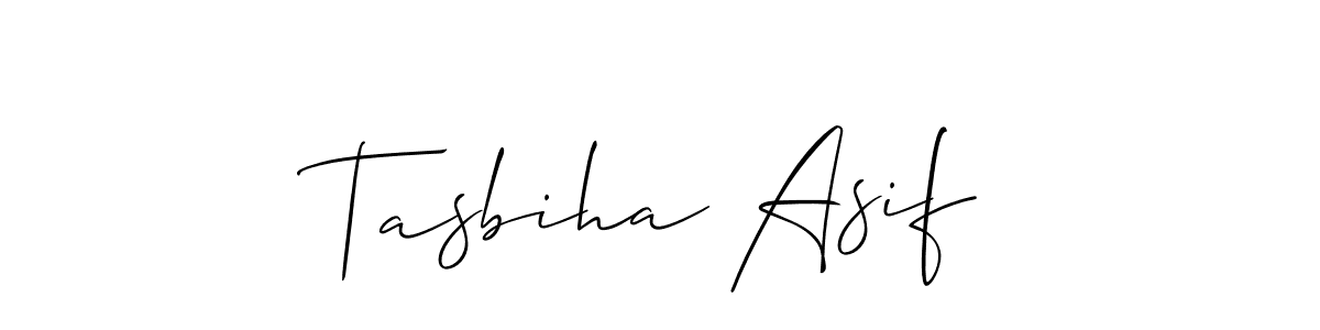 Make a short Tasbiha Asif signature style. Manage your documents anywhere anytime using Allison_Script. Create and add eSignatures, submit forms, share and send files easily. Tasbiha Asif signature style 2 images and pictures png