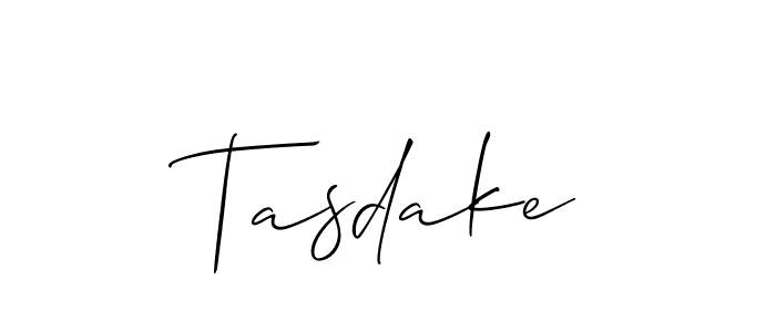 Make a beautiful signature design for name Tasdake. With this signature (Allison_Script) style, you can create a handwritten signature for free. Tasdake signature style 2 images and pictures png