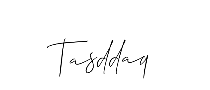 Allison_Script is a professional signature style that is perfect for those who want to add a touch of class to their signature. It is also a great choice for those who want to make their signature more unique. Get Tasddaq name to fancy signature for free. Tasddaq signature style 2 images and pictures png