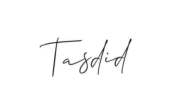 How to make Tasdid name signature. Use Allison_Script style for creating short signs online. This is the latest handwritten sign. Tasdid signature style 2 images and pictures png