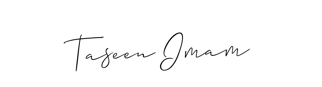 Use a signature maker to create a handwritten signature online. With this signature software, you can design (Allison_Script) your own signature for name Taseen Imam. Taseen Imam signature style 2 images and pictures png