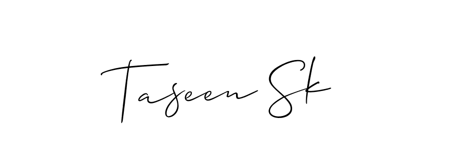 Make a beautiful signature design for name Taseen Sk. With this signature (Allison_Script) style, you can create a handwritten signature for free. Taseen Sk signature style 2 images and pictures png