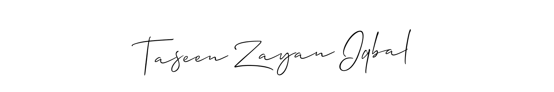 Taseen Zayan Iqbal stylish signature style. Best Handwritten Sign (Allison_Script) for my name. Handwritten Signature Collection Ideas for my name Taseen Zayan Iqbal. Taseen Zayan Iqbal signature style 2 images and pictures png