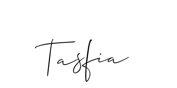 Make a beautiful signature design for name Tasfia. With this signature (Allison_Script) style, you can create a handwritten signature for free. Tasfia signature style 2 images and pictures png