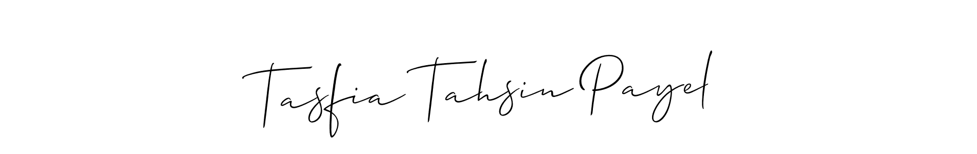 Also we have Tasfia Tahsin Payel name is the best signature style. Create professional handwritten signature collection using Allison_Script autograph style. Tasfia Tahsin Payel signature style 2 images and pictures png