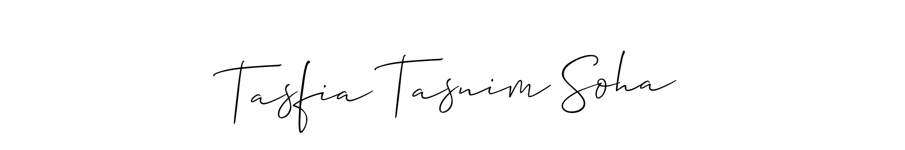 Create a beautiful signature design for name Tasfia Tasnim Soha. With this signature (Allison_Script) fonts, you can make a handwritten signature for free. Tasfia Tasnim Soha signature style 2 images and pictures png