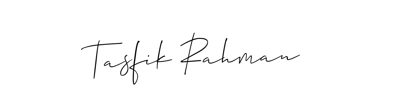 Tasfik Rahman stylish signature style. Best Handwritten Sign (Allison_Script) for my name. Handwritten Signature Collection Ideas for my name Tasfik Rahman. Tasfik Rahman signature style 2 images and pictures png