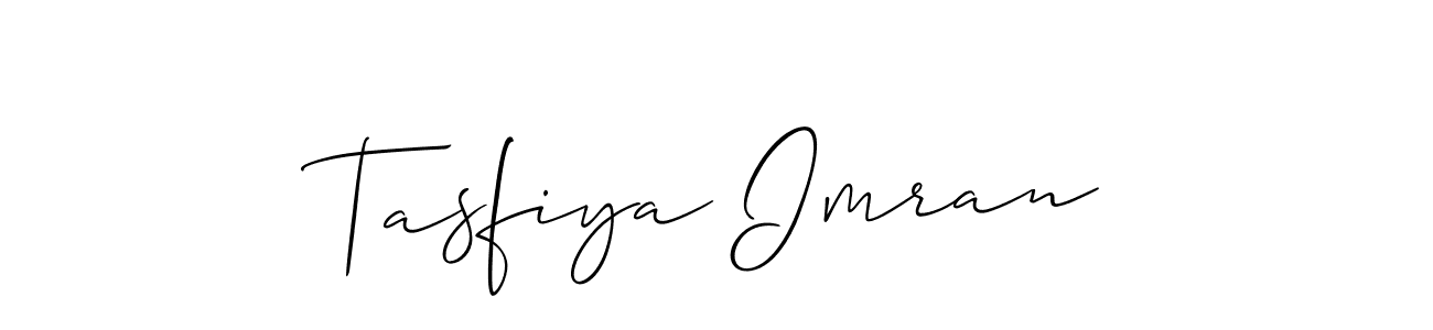 How to make Tasfiya Imran signature? Allison_Script is a professional autograph style. Create handwritten signature for Tasfiya Imran name. Tasfiya Imran signature style 2 images and pictures png