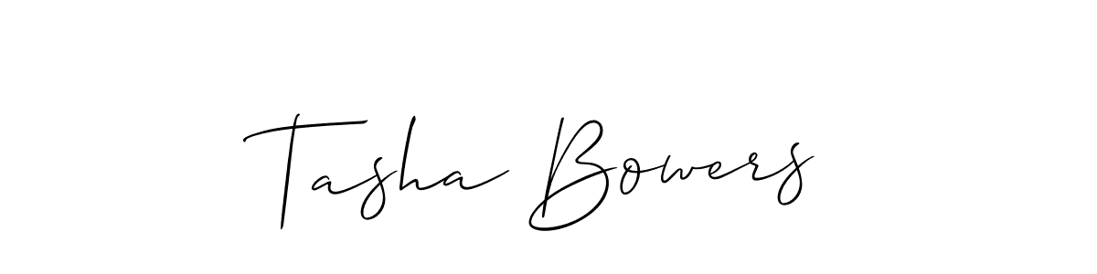 How to make Tasha Bowers name signature. Use Allison_Script style for creating short signs online. This is the latest handwritten sign. Tasha Bowers signature style 2 images and pictures png