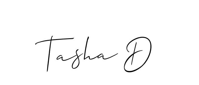 Tasha D stylish signature style. Best Handwritten Sign (Allison_Script) for my name. Handwritten Signature Collection Ideas for my name Tasha D. Tasha D signature style 2 images and pictures png