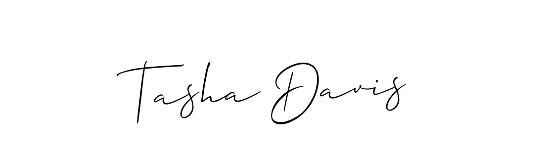 How to make Tasha Davis name signature. Use Allison_Script style for creating short signs online. This is the latest handwritten sign. Tasha Davis signature style 2 images and pictures png