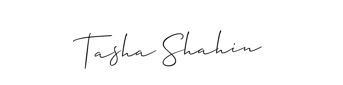 Create a beautiful signature design for name Tasha Shahin. With this signature (Allison_Script) fonts, you can make a handwritten signature for free. Tasha Shahin signature style 2 images and pictures png
