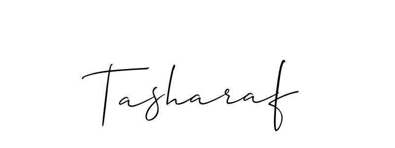 How to make Tasharaf signature? Allison_Script is a professional autograph style. Create handwritten signature for Tasharaf name. Tasharaf signature style 2 images and pictures png