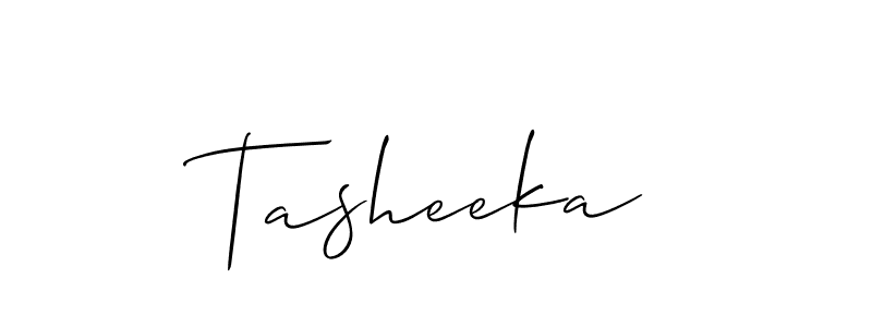 Also we have Tasheeka name is the best signature style. Create professional handwritten signature collection using Allison_Script autograph style. Tasheeka signature style 2 images and pictures png