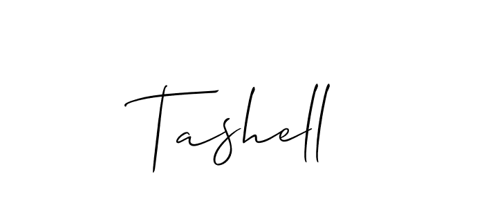 Use a signature maker to create a handwritten signature online. With this signature software, you can design (Allison_Script) your own signature for name Tashell. Tashell signature style 2 images and pictures png