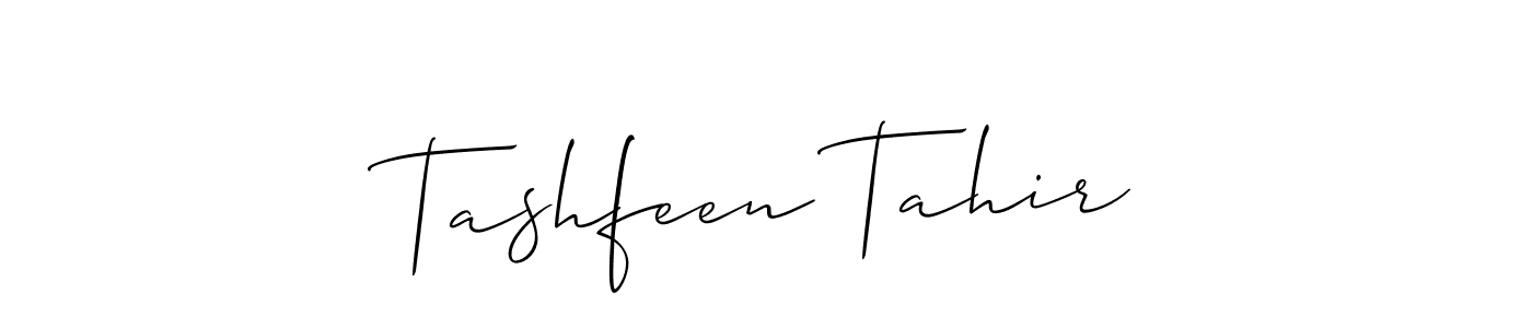 Create a beautiful signature design for name Tashfeen Tahir. With this signature (Allison_Script) fonts, you can make a handwritten signature for free. Tashfeen Tahir signature style 2 images and pictures png