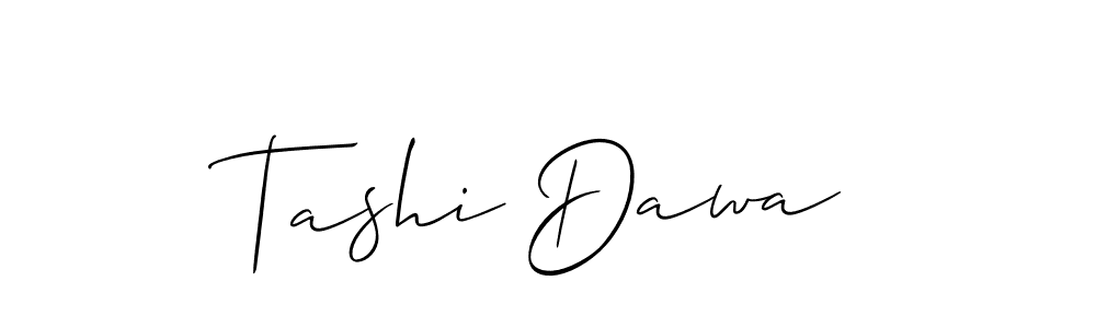 Make a beautiful signature design for name Tashi Dawa. With this signature (Allison_Script) style, you can create a handwritten signature for free. Tashi Dawa signature style 2 images and pictures png