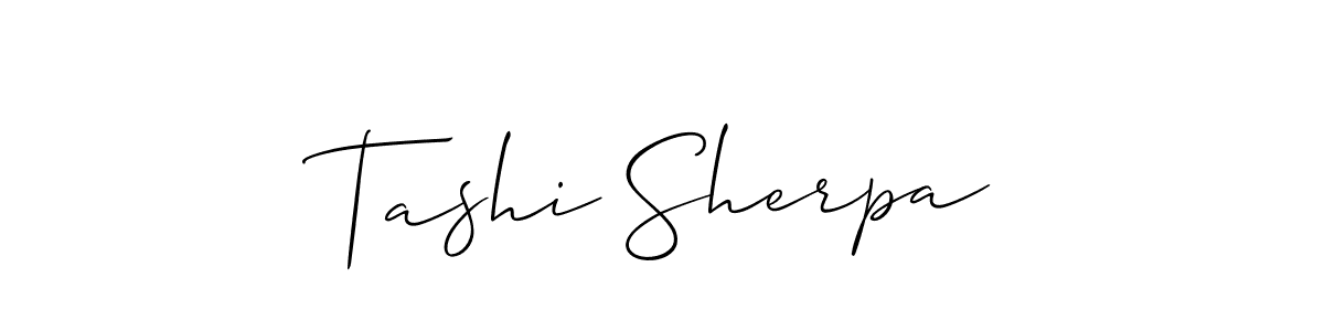 Similarly Allison_Script is the best handwritten signature design. Signature creator online .You can use it as an online autograph creator for name Tashi Sherpa. Tashi Sherpa signature style 2 images and pictures png